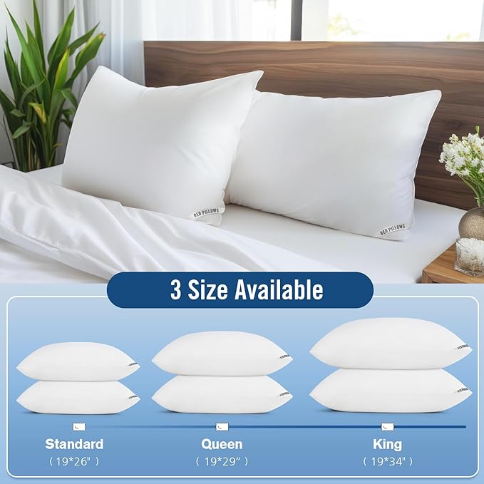Piwaal Luxury Hotel Pillows for Sleeping 2 Pack, Bed Pillows Standard Size Set - Image 4