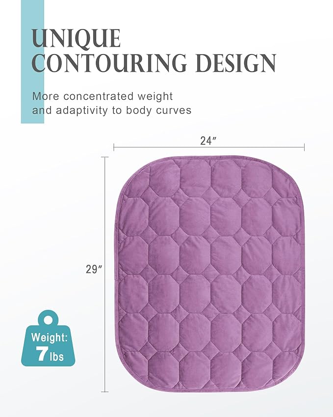 Cottonblue Weighted Lap Blanket Pad 7 lbs 29" x 24", Cozy Luxury Crystal Velvet - Image 3