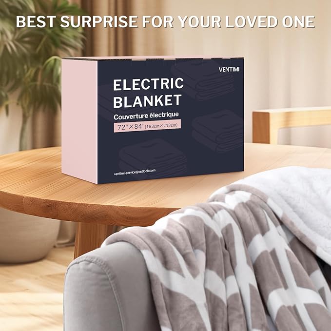 VENTIMI Electric Blanket Heated Throw, Fast Heating Blankets - Image 8