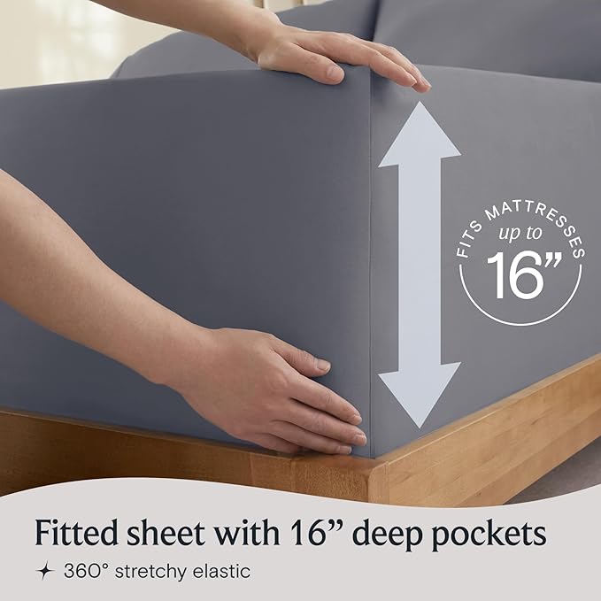 LuxClub 3 PC Twin XL Sheet Set, Deep Pockets Wrinkle Free Cooling Bed Sheets - Image 6