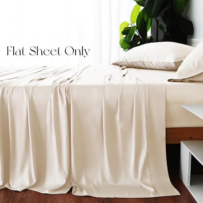 Bamboo Viscose Flat Sheets Only, 400 Thread Count Sateen Weave Full Size Flat - Image 4