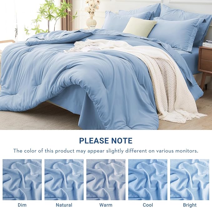 MUXHOMO 5 Pieces Twin Comforter Set, Soft Bed in a Bag Twin Size, All Season - Image 7