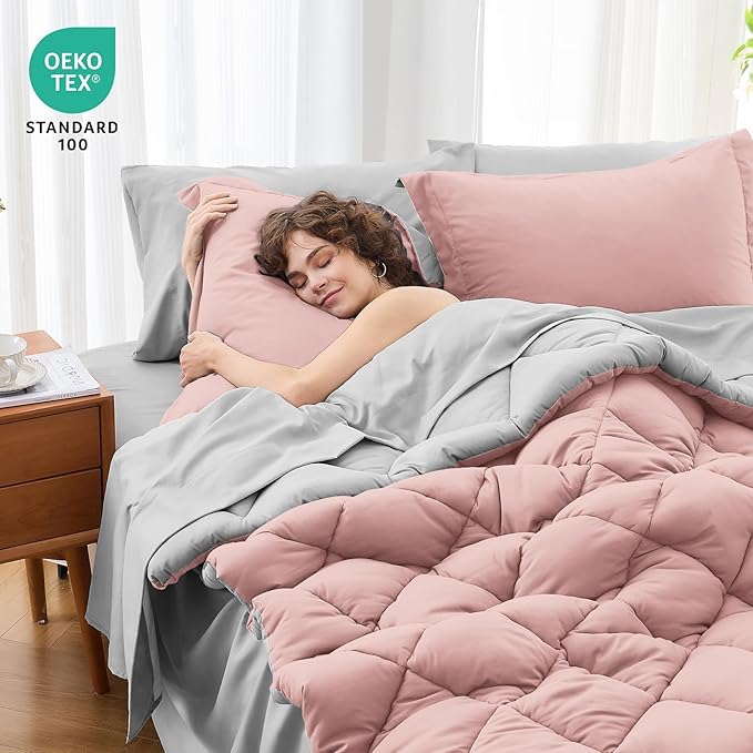 MUXHOMO 7 Pieces Full Comforter Set, Reversible Bed in a Bag Full Size - Image 4