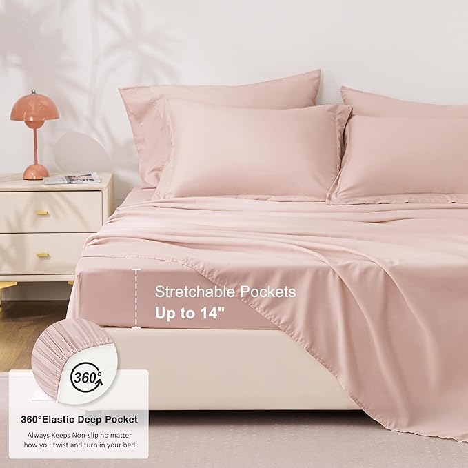 Love's cabin Twin XL Comforter Set Blush Pink, 5 Pieces Twin XL Bed in a Bag - Image 6