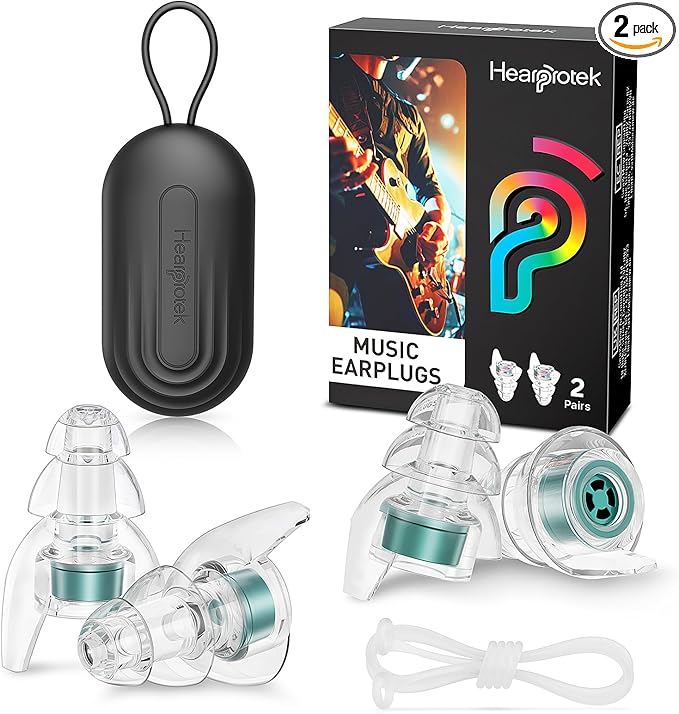 High Fidelity Concert Ear Plugs–23dB Noise Reduction, Reusable Hearing by Hearprotek