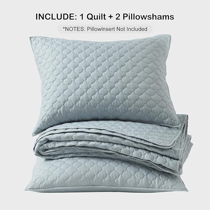 HORIMOTE HOME Quilt King Size Chambray Blue, Lightweight Quilt - Image 7