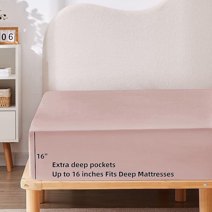 HBHLFZ King Fitted Sheet Only 2 Pack, Soft Breathable Bottom Sheet - Image 3