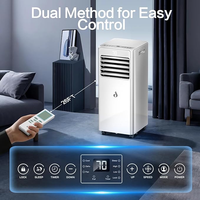 10,000 BTU Portable Air Conditioners for Rooms Up to 450 Sq.Ft,4-in-1 Cooling & Dehumidifier Air Conditioning Unit with Remote,Smart AC Unit with Installation Kit for Home/Office-DeskoryOffice