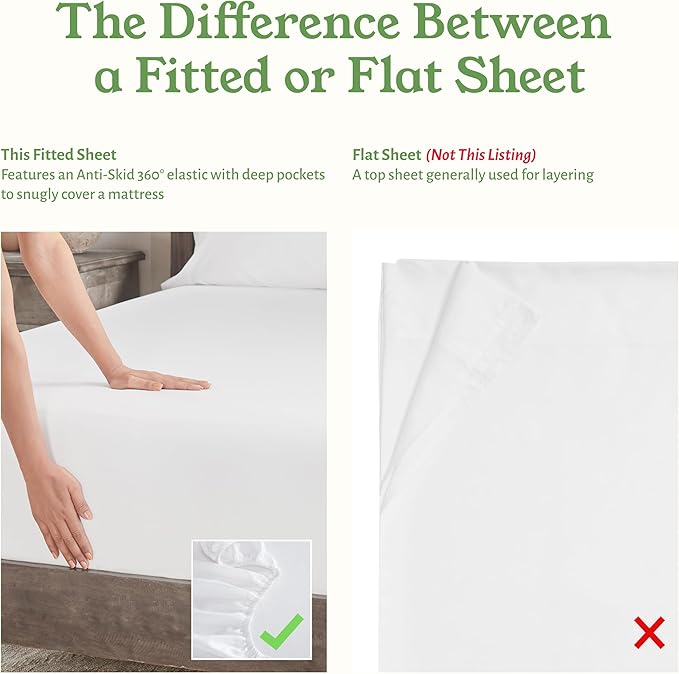 California Design Den 100% Organic Cotton Queen Fitted Sheet Only - Image 5