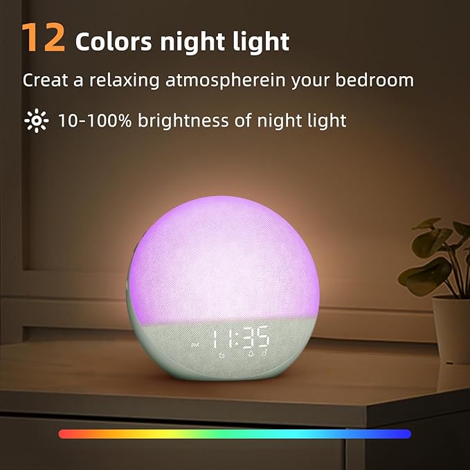 Sunrise Alarm Clock White Noise Machine: Natural Wake Up Light - Image 8