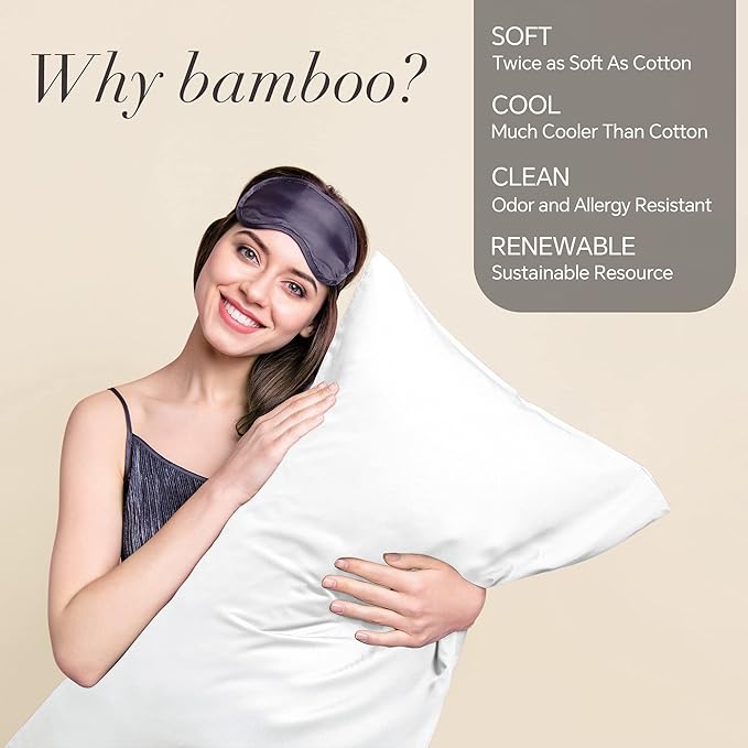 BEDELITE King Size Pillow Cases Set of 2, Rayon Derived from Bamboo, Cooling - Image 2