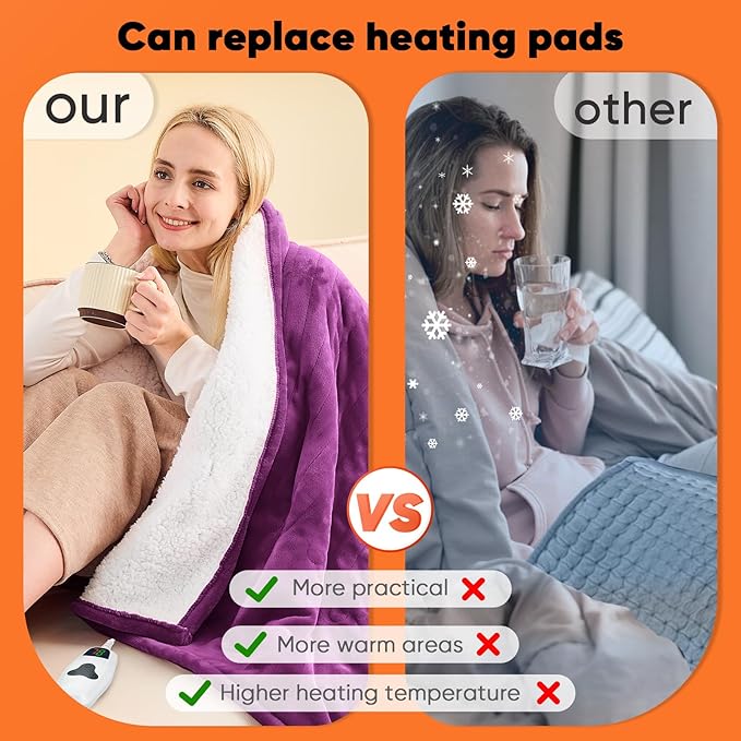 greenoak Heated Blanket Electric Twin 62"X84", Heating Blanket - Image 5