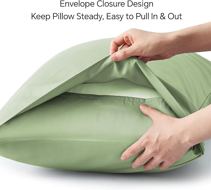 BEDELITE Standard Pillow Cases Set of 2, Rayon Derived from Bamboo, Cooling - Image 6