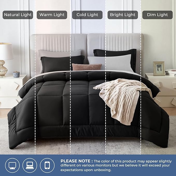 Sasttie California King Comforter Set, 7 Pieces Cal King Bed in a Bag, Complete - Image 8