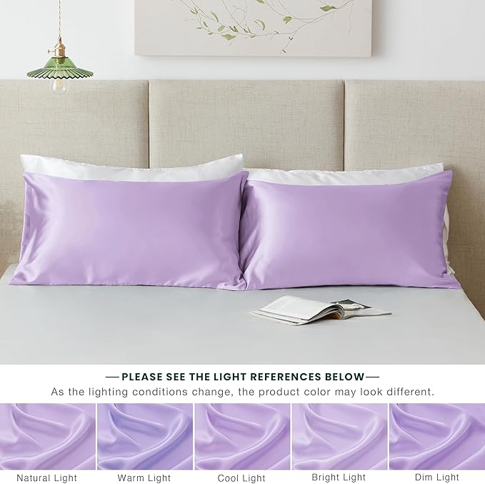 Love's cabin Satin Pillowcase Set of 2 King Size 20x36, Cooling Pillow Covers - Image 7