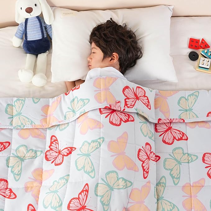 Sivio Weighted Blanket 7lbs, Butterfly Friends Cooling Weighted Blanket - Image 8