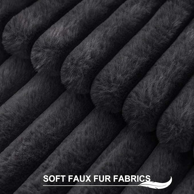 Pallene Faux Fur Plush Throw Pillow Covers 22x22 Set of 2, Luxury Soft Fluffy - Image 2