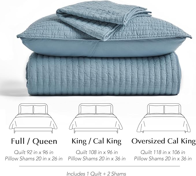 EVERGRACE x Kinsey Walsh Cross Stitch Pre-Washed Cotton Quilt Bedding Set King - Image 7
