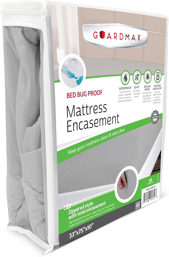 Guardmax Jersey Knitted Cot Size Zippered Mattress Encasement by Guardmax