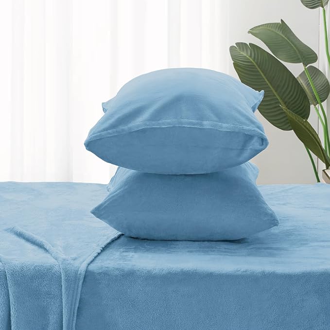 BEDELITE Flannel Sheets Full Size Forever Blue - Image 7