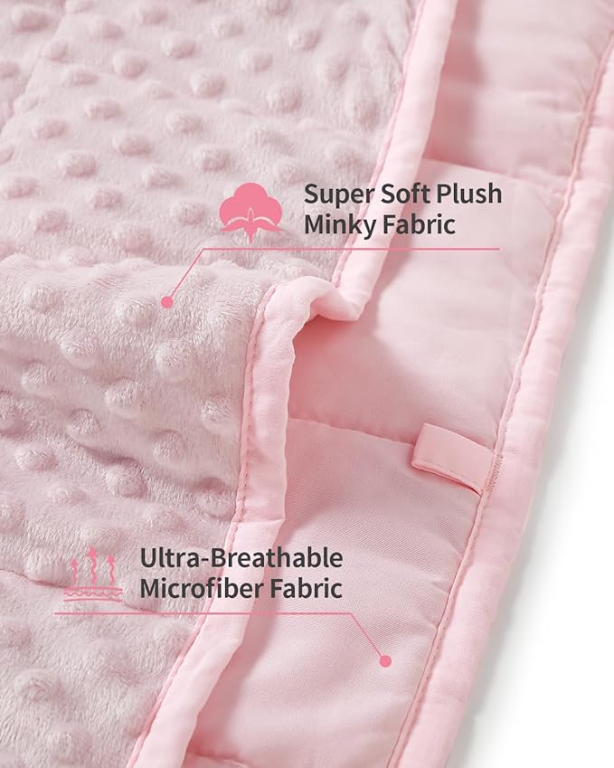 Mr. Sandman Weighted Blanket 3LBS 36 x 48 Inches, Minky Dots Heavy Blanket - Image 3