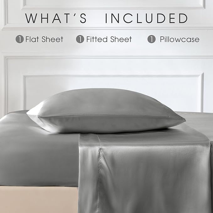 FreshCulture Satin Sheets Twin Size Bed Set - Image 3