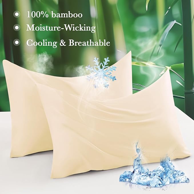Curved Pillow Case King Size, Side Sleeper Pillow Cases Cover Cooling Rayon - Image 2
