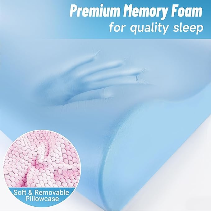 CloudBliss Memory Foam Pillow, Ergonomic Neck Contour Cervical Pillow - Image 3