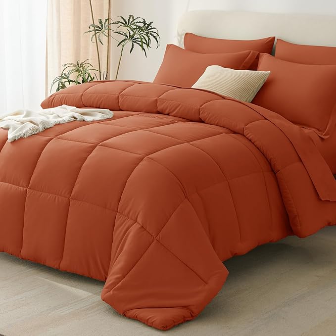 CozyLux Full Size Comforter Sets Terracotta by CozyLux