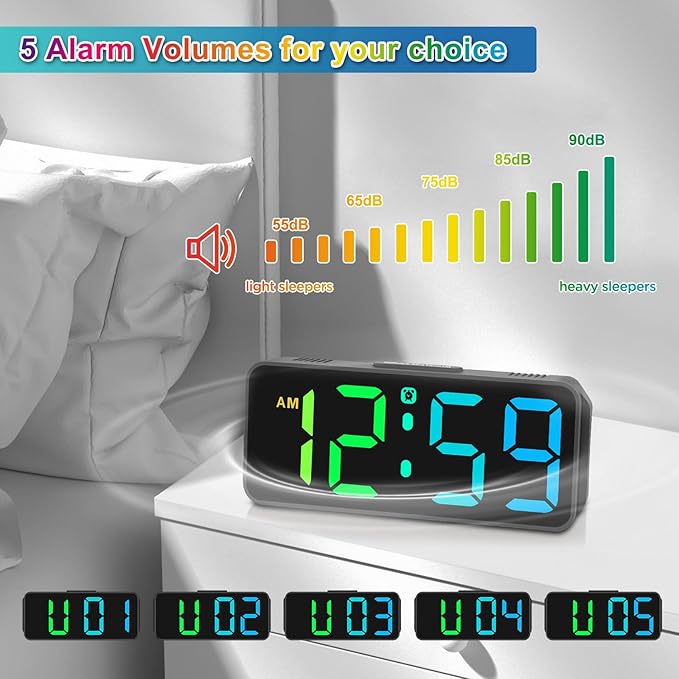 Peakeep Small Tiny Digital Alarm Clock Plug in - Image 7