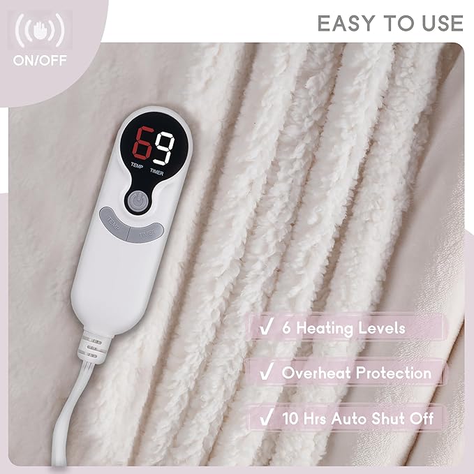 Heated Blanket Electric Blanket Full Size 72''x84'' - Image 4