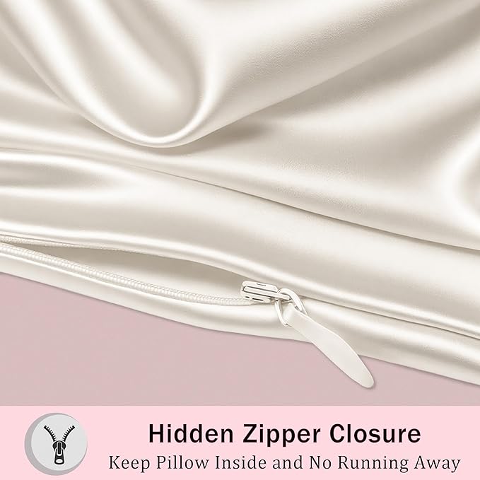 Mulberry Silk King Size Pillow Cases Set of 2, Ultra Smooth Soft Breathable - Image 3