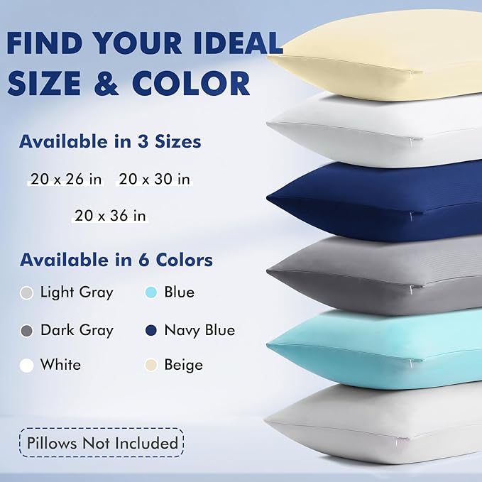 Elegear Cooling Pillow Cases for Hot Sleepers, Clean Fabric Silver Infused - Image 10