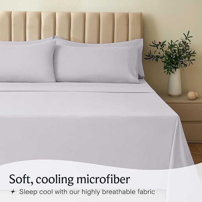 LuxClub 3 PC Twin Sheet Set, Deep Pockets Wrinkle Free Cooling Bed Sheets Hotel - Image 3