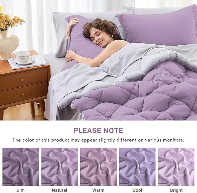 MUXHOMO 7 Pieces California King Comforter Set, Reversible Bed in a Bag Cal - Image 4