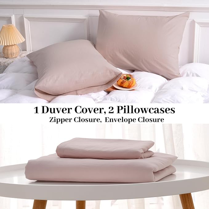 NEXHOME PRO Duvet Cover Set Queen Size Linen Look Textured Organic Natural 100% - Image 9