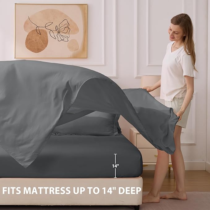 Queen Comforter Set Dark Grey - Image 6