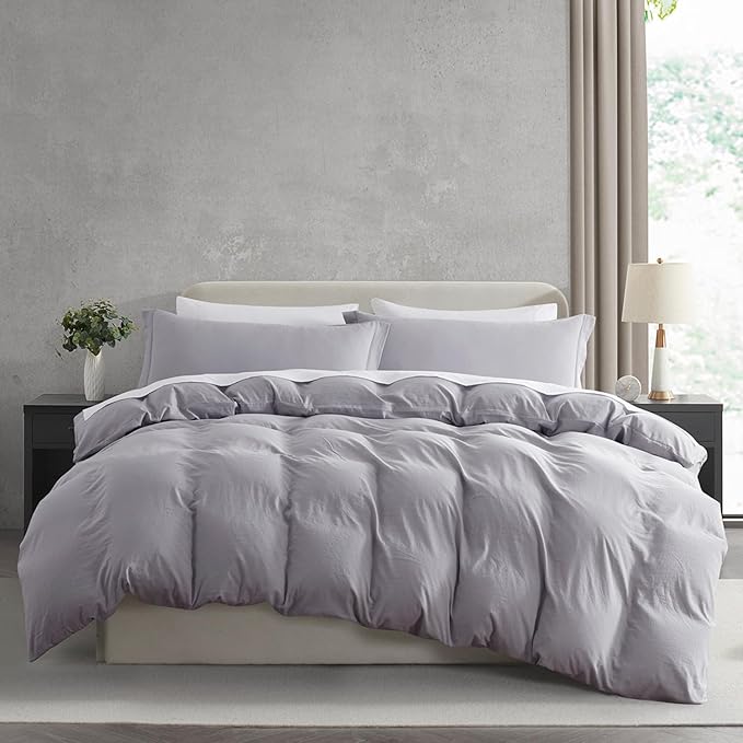 Nestl Grey Lavender Duvet Cover King Size by Nestl