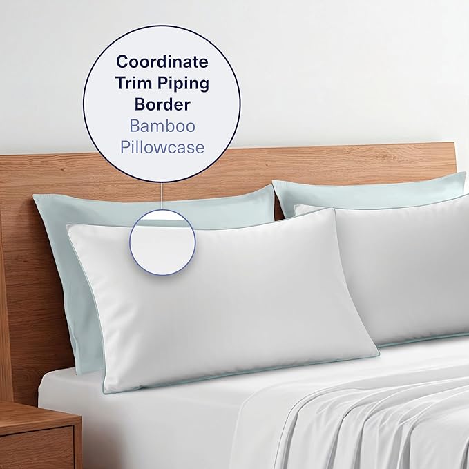 Kickoff Viscose Bamboo Pillowcase, 100% Organic Hidden Zippered Viscose Bamboo - Image 6