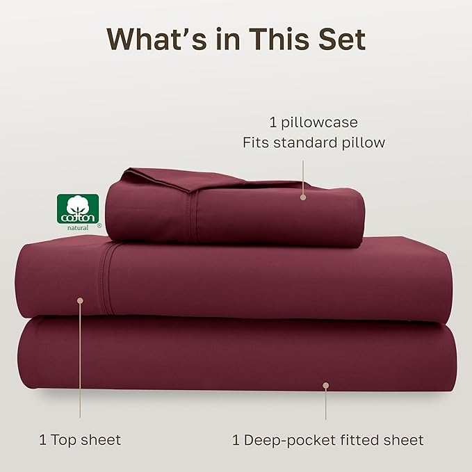 California Design Den Soft 100% Cotton Twin Size Bed Sheets Set, 400 Thread - Image 4