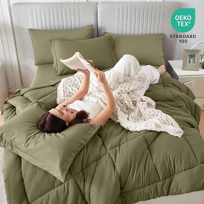 Sasttie King Size Comforter Set, 7 Pieces Bed in a Bag King, Complete Bedding - Image 5