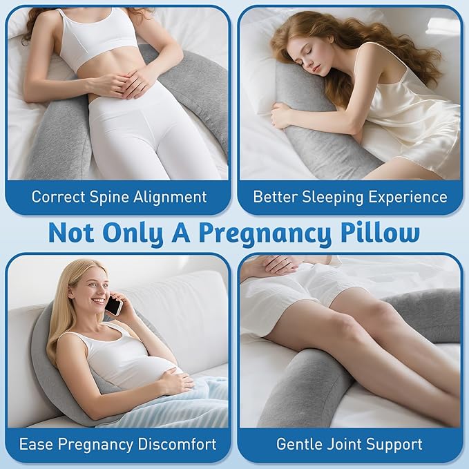 SweetSlubr Pregnancy Pillows for Sleeping, C-Shaped Maternity Pillow for - Image 7