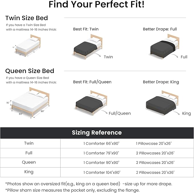 Love's cabin Black Twin/Twin XL Comforter Set, 2-Piece Prewashed Bed Set - Image 8