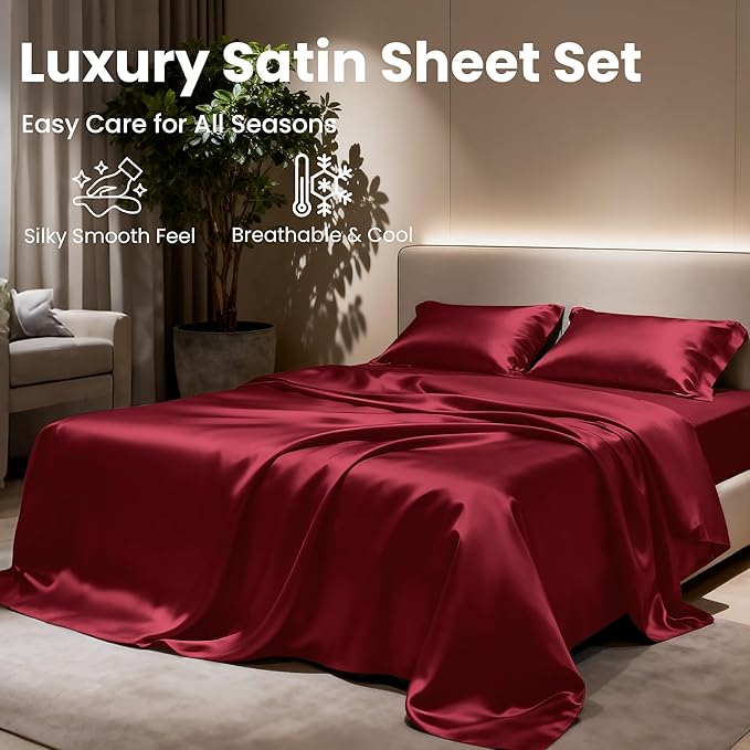Love's cabin Twin Satin Sheets Sets - Image 8