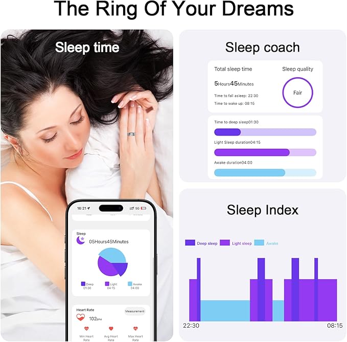 Gen 1 Smart Ring for Health Tracking, Non-Standard Ring Sizing, Compatible Gen - Image 4