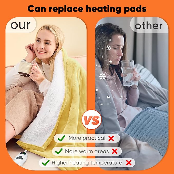 greenoak Heated Blanket Electric Twin 62"X84", Heating Blankets - Image 6