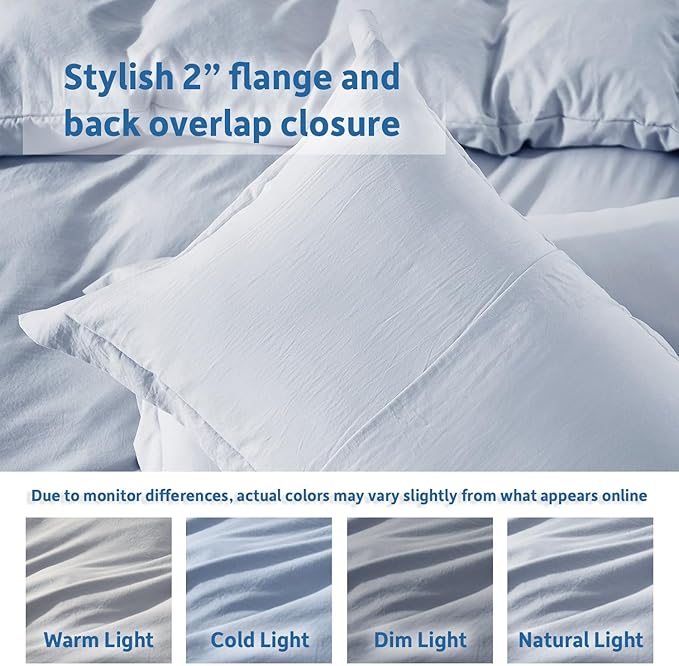 Nestl Ice Blue California King Duvet Cover Sets - Image 8