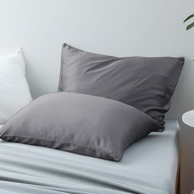 Bamboo Viscose Zippered Pillow Cases Queen Size Set of 2, 400 Thread Count - Image 7