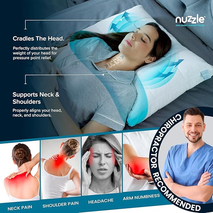 Nuzzle Pillows King Size Set of 2 Cooling Adjustable Pillows - Image 3