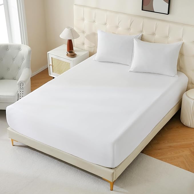 White Bulk Full Fitted Sheet Only Deep Pocket 24 Pack, Quick Sort Bottom Bed - Image 2